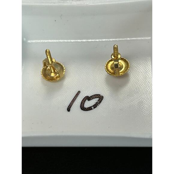 Genuine MOISSANITE 14k gold plated earrings- square‎ kite hip hop men screwbacks - Picture 3 of 3